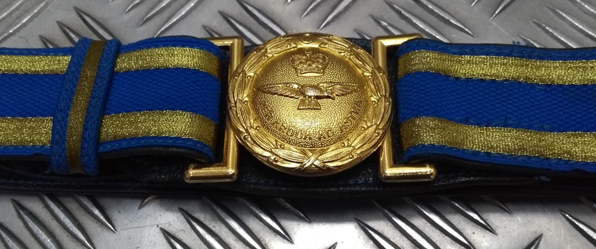 RAF Royal Air Force Officers Ceremonial Belt Per Ardua Ad Astra Buckle No Slings 28"-34" GST825