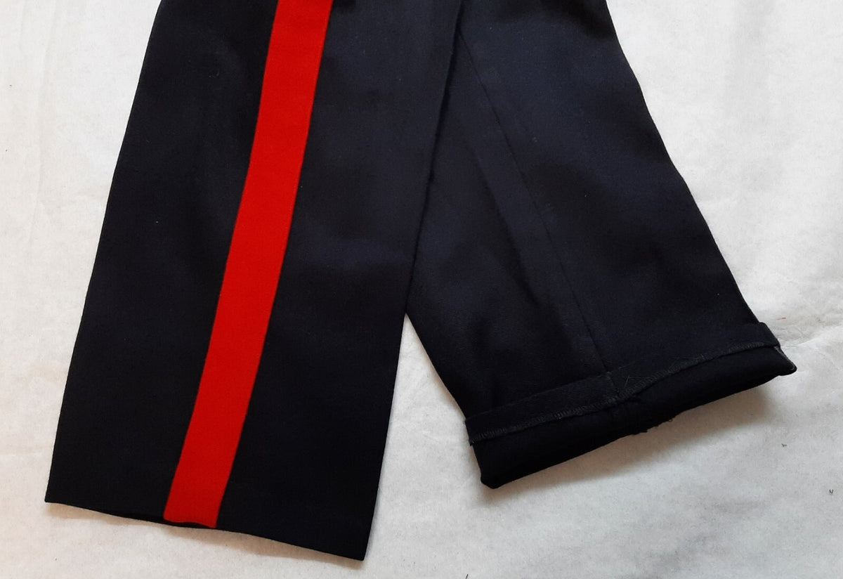 British Army No1 Dress Trousers Blues All Ranks 4.3cm Red Stripe Zip Front Waist 32"