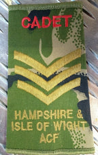 Army Rank Slide Hampshire & Isle of Wight IOW ACF Woodland DPM Camo