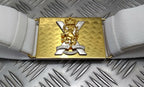 Royal Regiment of Scotland White Courlene Parade Belt Insignia Buckle Army Issue Adjustable Max 32"