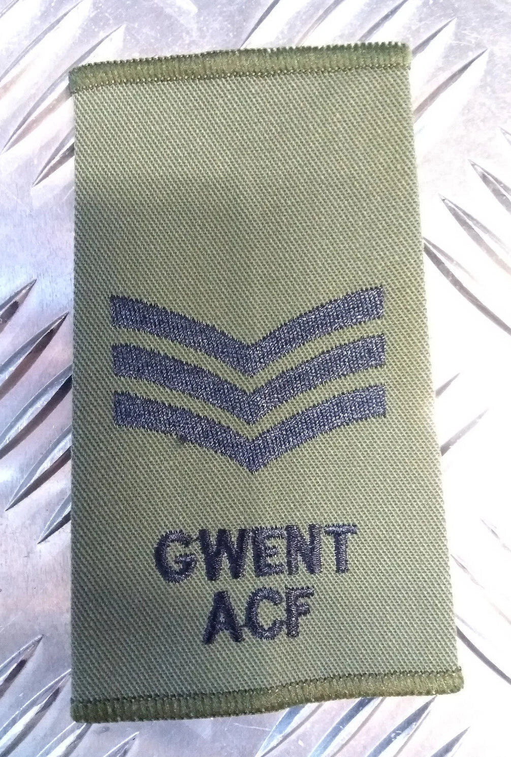 Green OD GWENT ACF Rank Slide Various Ranks Genuine British Army Issue - NEW
