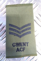 Green OD GWENT ACF Rank Slide Various Ranks Genuine British Army Issue - NEW