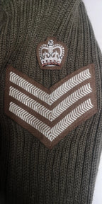 Green Crew Neck Pullover Commando Jumper with Sewn Badges British Army Issued