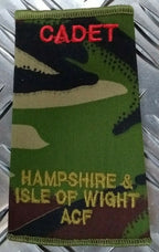 Army Rank Slide Hampshire & Isle of Wight IOW ACF Woodland DPM Camo