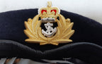 Royal Navy RN Officers Beret Navy Blue with Badge British Naval Beret Cap Unissued Size 57cm