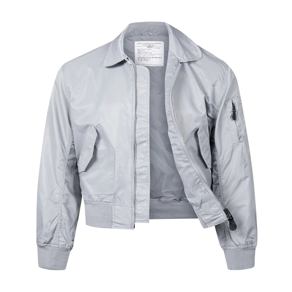 Pilot Jacket MA2 US Military Style CWU Bomber Type Silver Grey