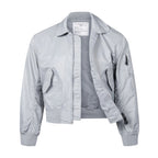 Pilot Jacket MA2 US Military Style CWU Bomber Type Silver Grey
