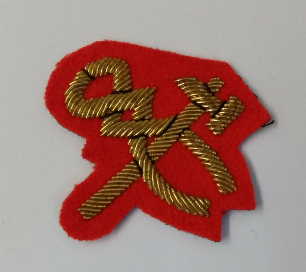 British Army Craftsman Gold Braided Skill Qualification Patch on Red Felt Ceremonial Badge ASPS81