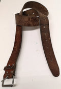 Swedish Army Unique Vintage Brown Leather Trouser Belt - All Sizes Lot1