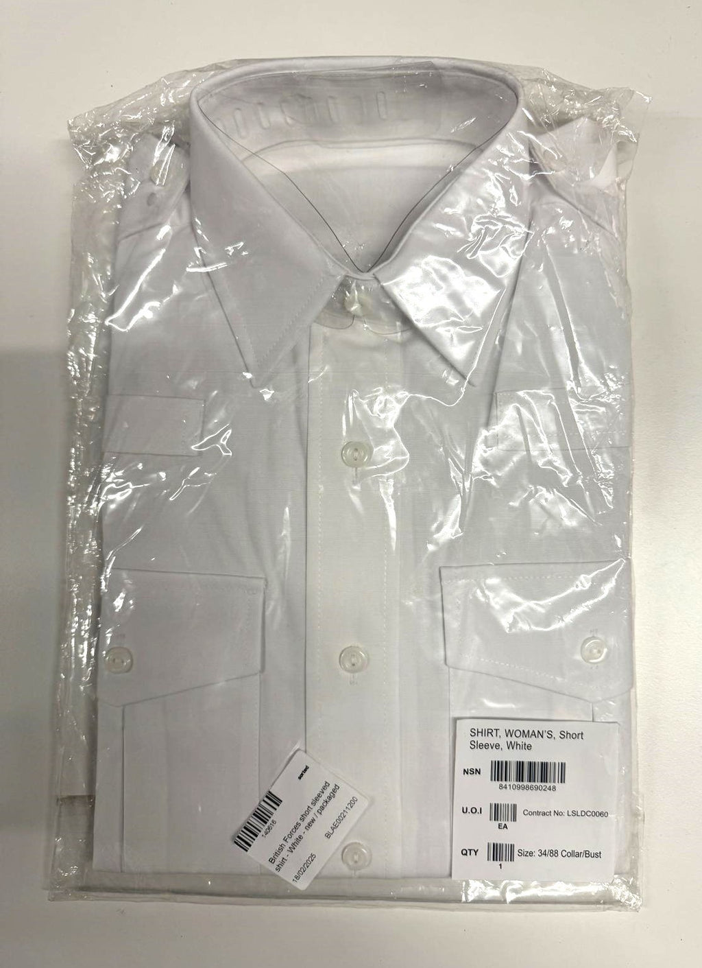 British Issue White Uniform Shirt Radio Loops Mens & Womens Long or Short Sleeve Genuine MoD - Assorted Sizes
