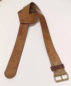 Swedish Army Unique Vintage Brown Leather Trouser Belt - All Sizes Lot2