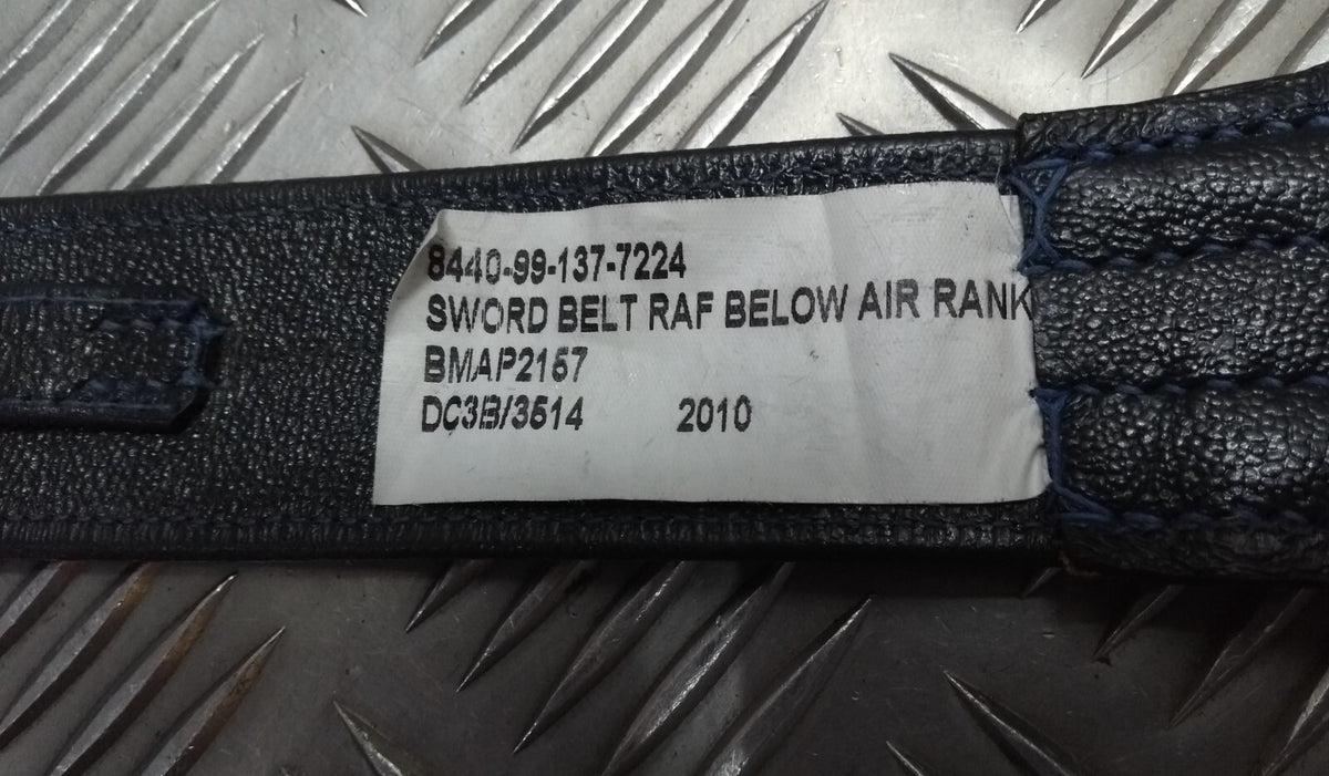 RAF Royal Air Force Officers Ceremonial Belt Per Ardua Ad Astra Buckle No Slings 30"-36" GST819