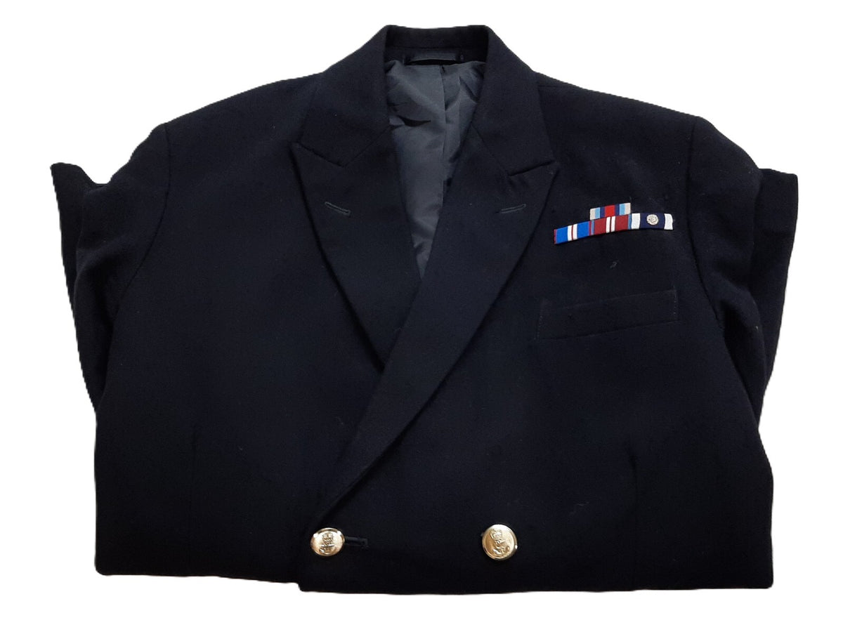 Royal Navy No1B Dress Jacket Class 1 6 Button Double Bar British Naval Mans 108cm Long