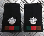 Royal Tank Regiment RTR Black Rank Slides Genuine British, Pairs
