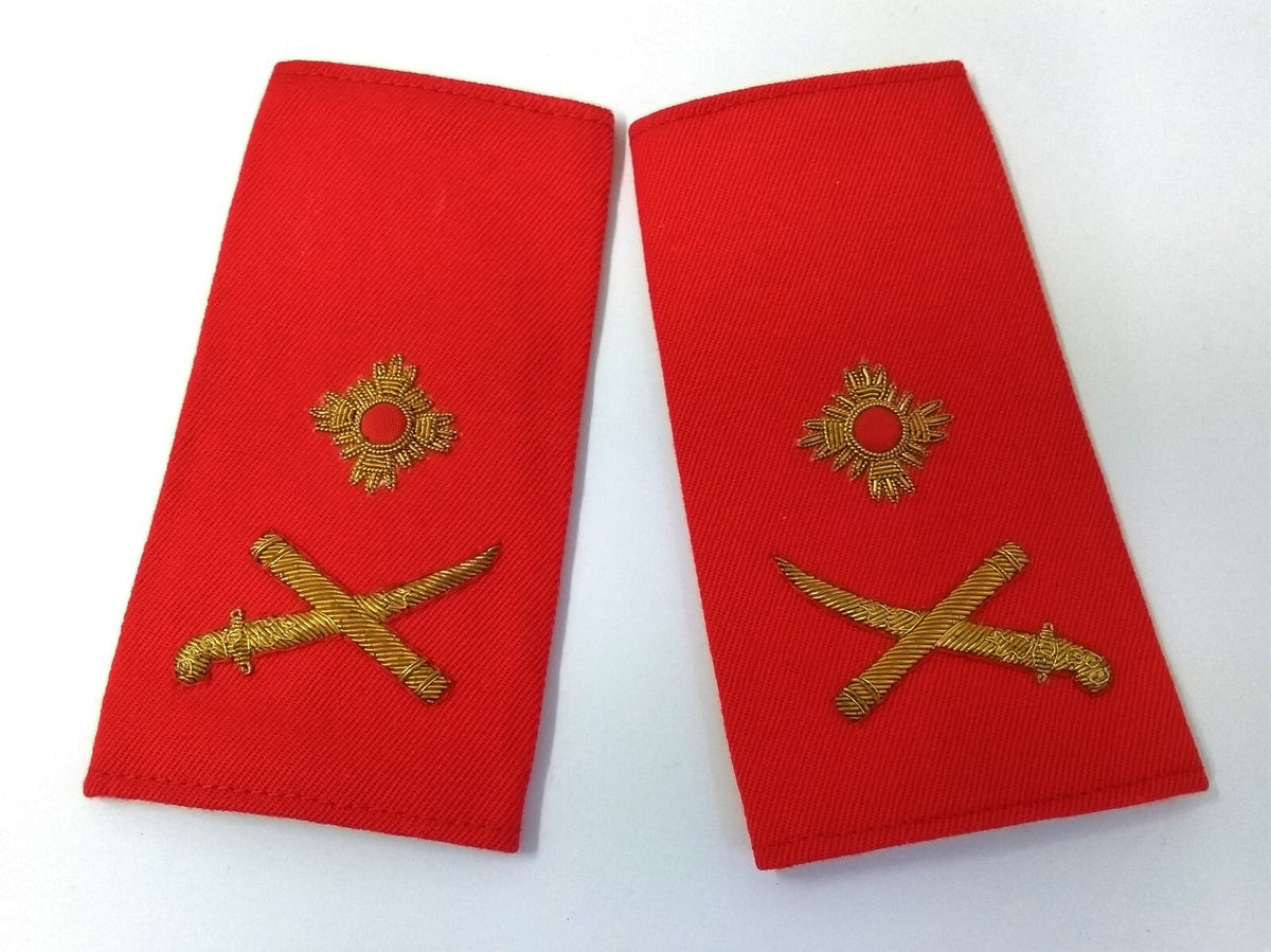 Botswana Defence Force BDF Major General Rank Shoulder Slides Gold Raised Insignia Epaulettes 1 Pair