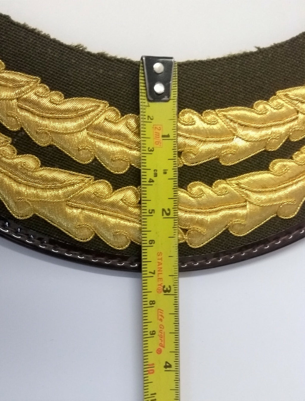 Olive Officers Hat Peak 2 Row Gold Oak Leaf Scrambled Egg Visor Genuine British Made PK27