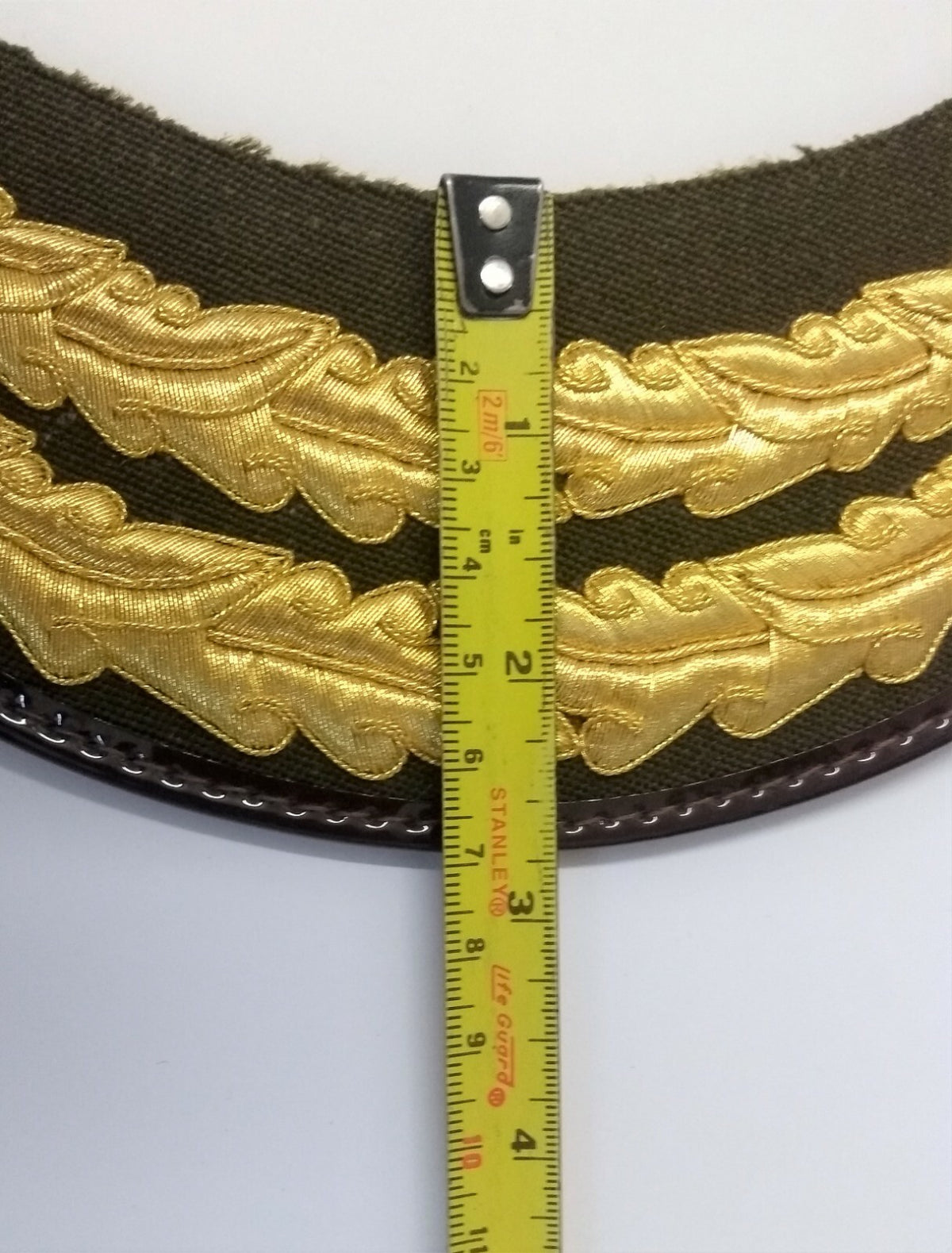 Olive Officers Hat Peak 2 Row Gold Oak Leaf Scrambled Egg Visor Genuine British Made PK27