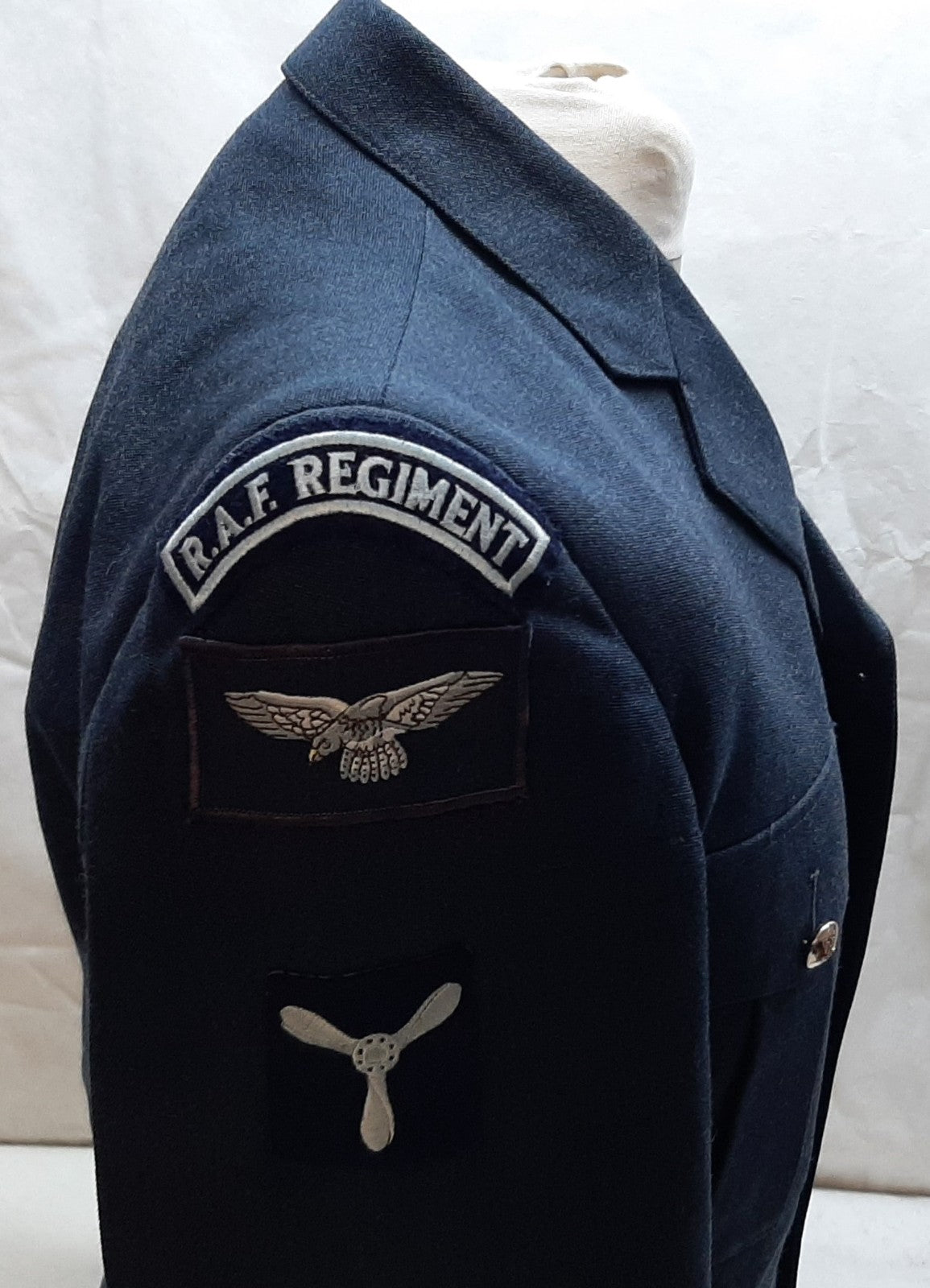 RAF Royal Air Force QCS No1 Dress Jacket Blue Grey Signs of Badge Removal Chest 100cm