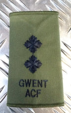 Green OD GWENT ACF Rank Slide Various Ranks Genuine British Army Issue - NEW