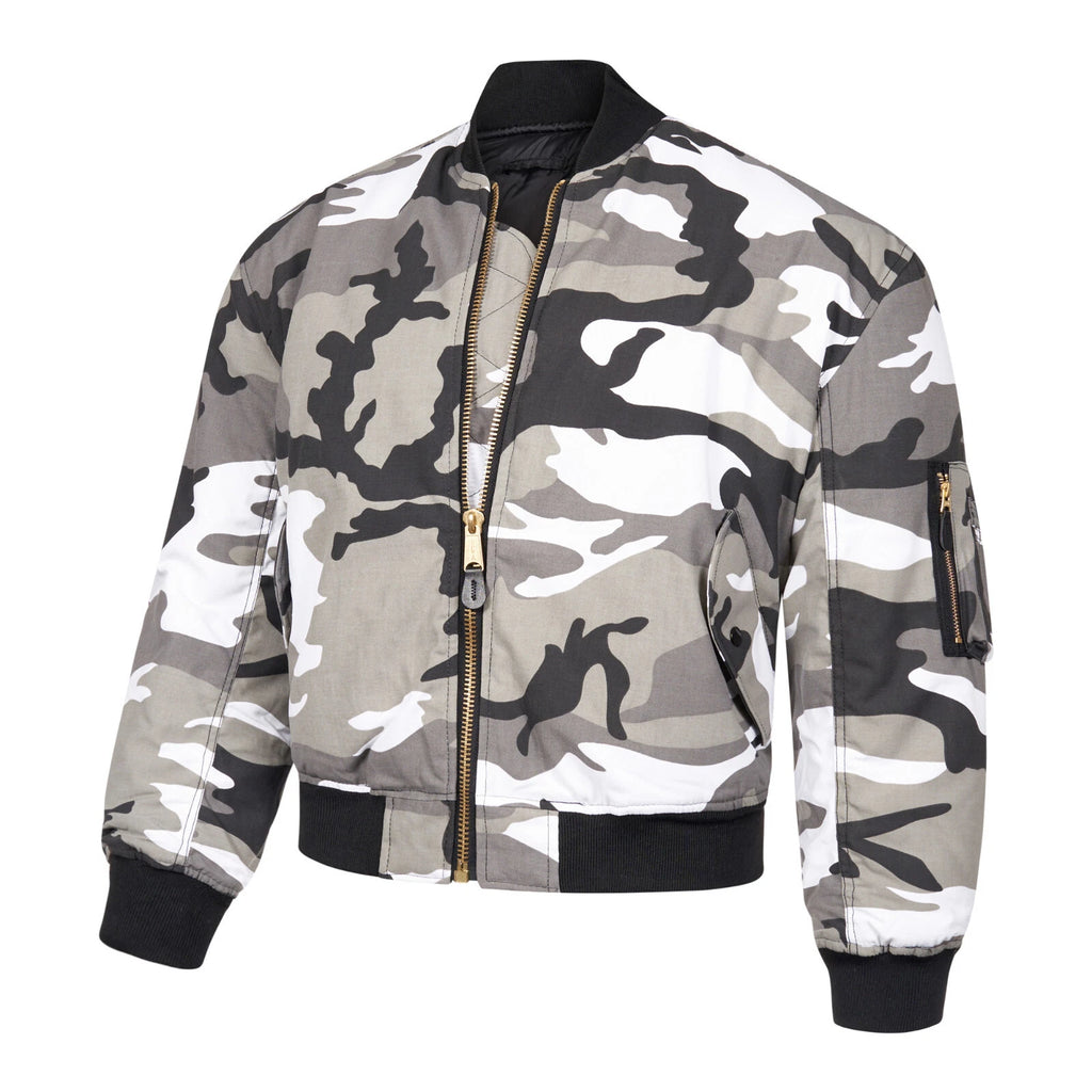 MA1 Flight Jacket USAF Type Bomber Jacket Woodland Urban or Midnite Camo Type Available