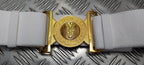 Mercian Regiment White Courlene Parade Belt 57mm with Brass Insignia Buckle Adjustable Max 50"