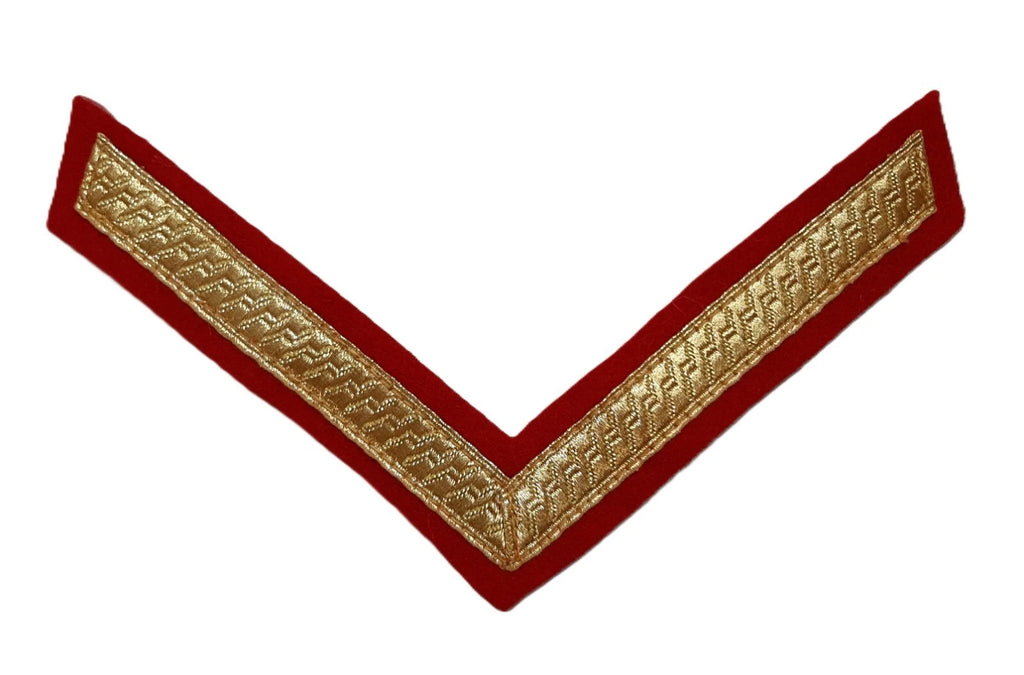 Stripe Service Chevron Bar Lace Gold on Red Felt Various British Ranks