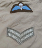 British Army No2 FAD Shirt Long Sleeve Fawn With Assorted Chevrons / Patches / Badges