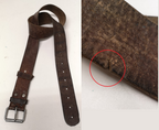 Swedish Army Unique Vintage Brown Leather Trouser Belt - All Sizes Lot1
