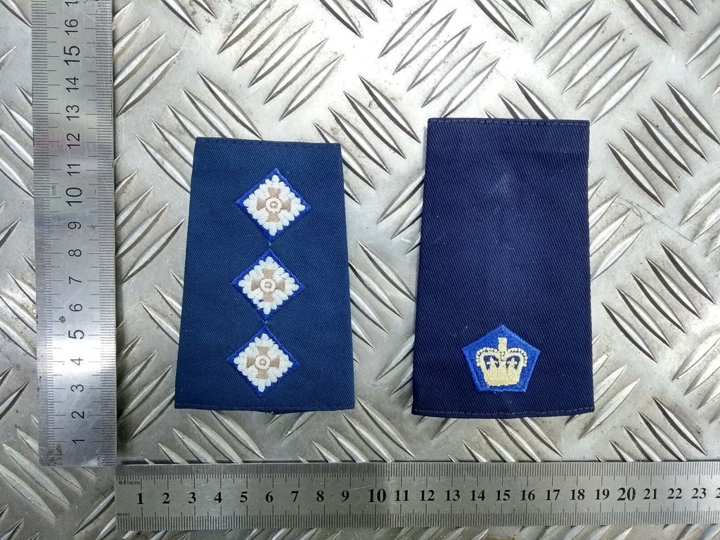 British Army Officers Rank Slide Dark Blue with Blue Edge Captain or Major Genuine - NEW