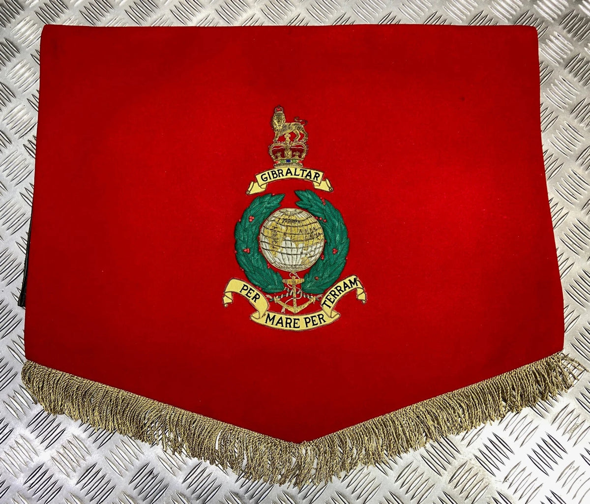 British Royal Marines RM Ceremonial / Lectern Banner PER MARE PER TERRAM