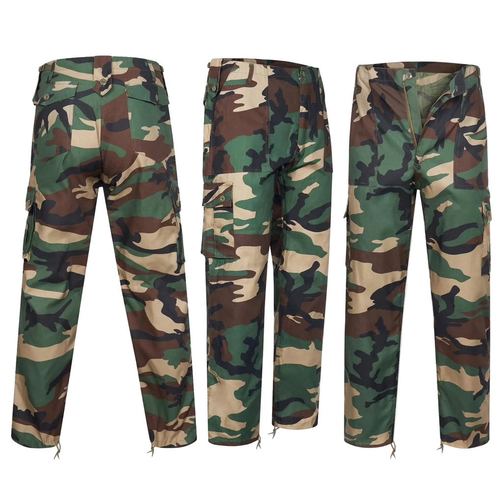 Woodland Camo Trousers Military Style Combat / Field Army Pants 28"