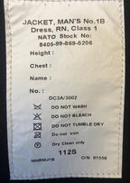 RN No1B Jacket British Royal Navy No1 B Dress Jacket Petty Officer Class 1