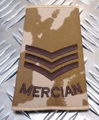 Genuine British Army Desert Camo Mercian Rank Slide Various Ranks
