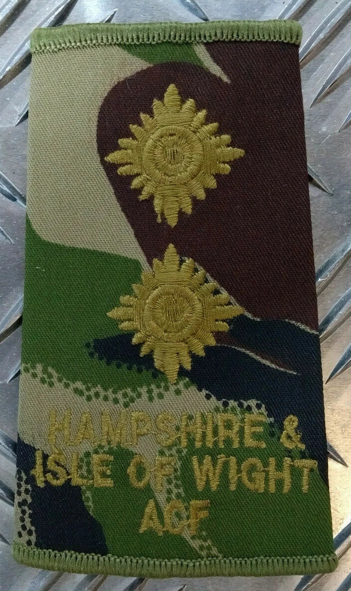 Army Rank Slide Hampshire & Isle of Wight IOW ACF Woodland DPM Camo