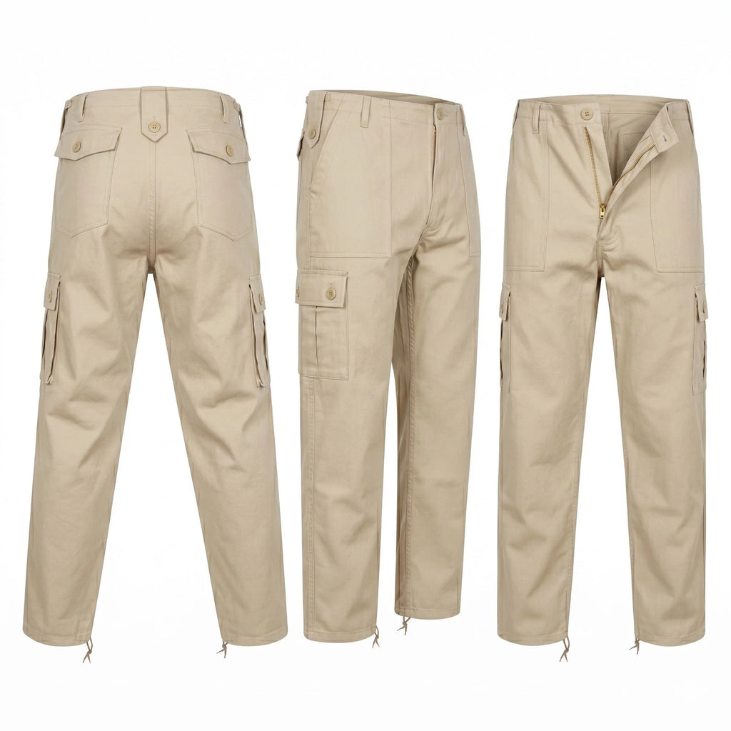 Desert Combat Trousers Sand Plain Pattern Military Style Combat / Army Field Pants