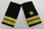 Officers Shoulder Rank Slides Hook & Loop Epaulettes 2 Gold Bars & Star British Made 1 Pair