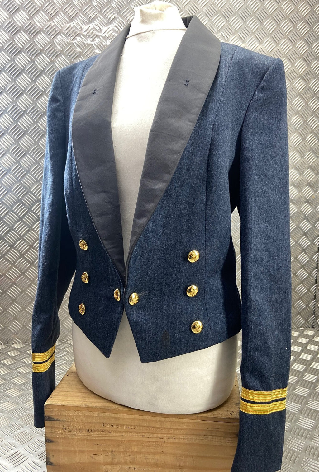 RAF Royal Air Force No5 Mess Dress Jacket Officers Mounted Raised Buttons Blue Grey 100cm Long