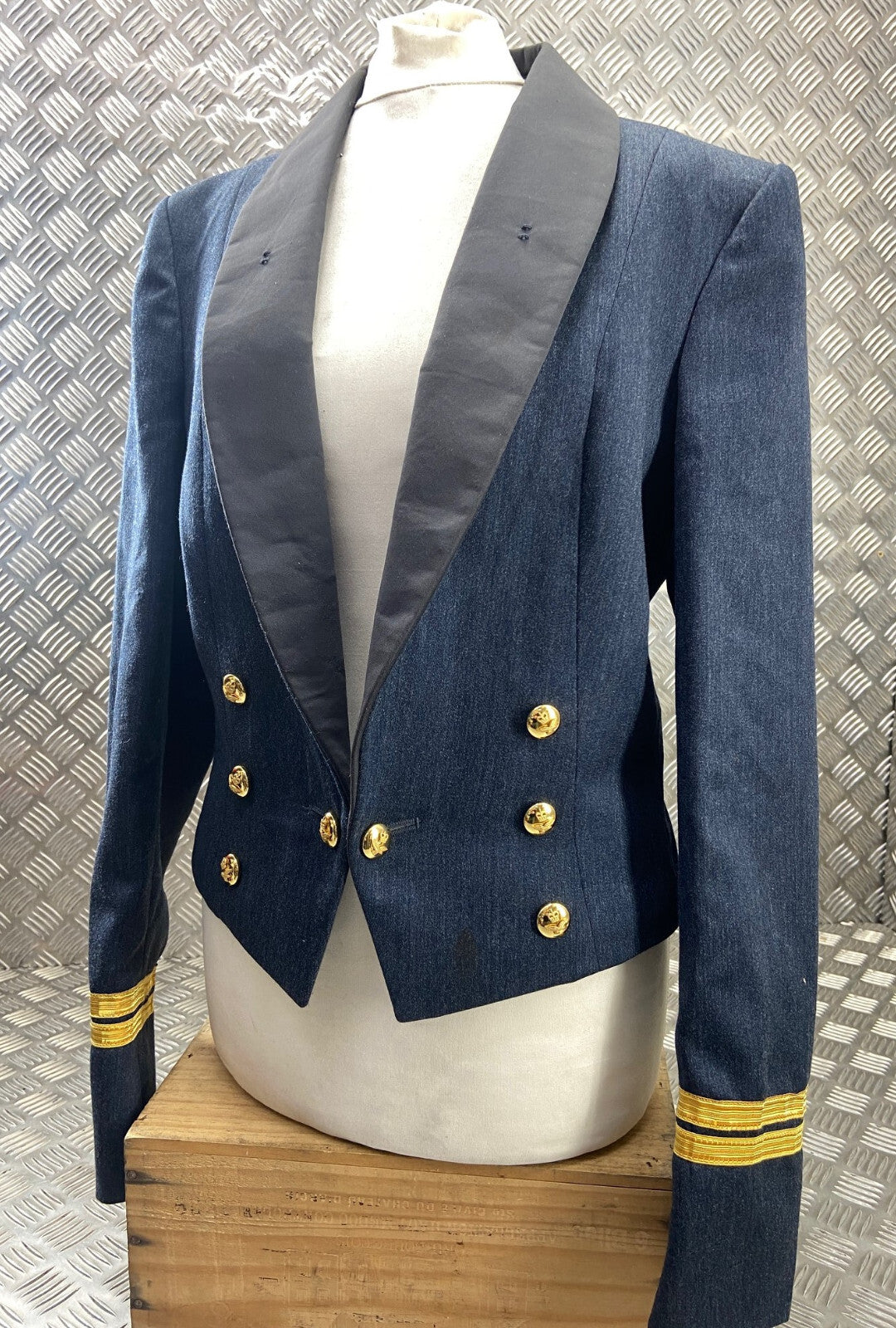 RAF Royal Air Force No5 Mess Dress Jacket Officers Mounted Raised Buttons Blue Grey 100cm Long