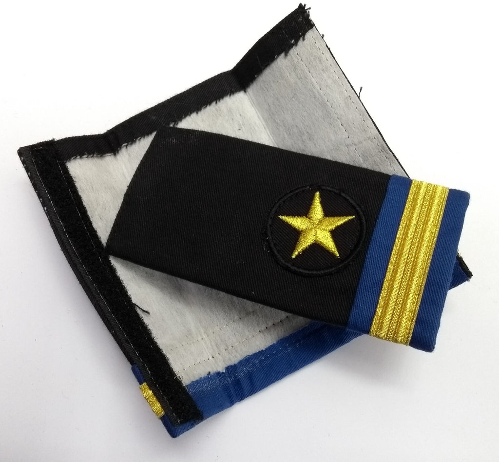 Air Force Shoulder Rank Slides Hook & Loop Epaulettes Gold Bar & Star British Made 1 Pair