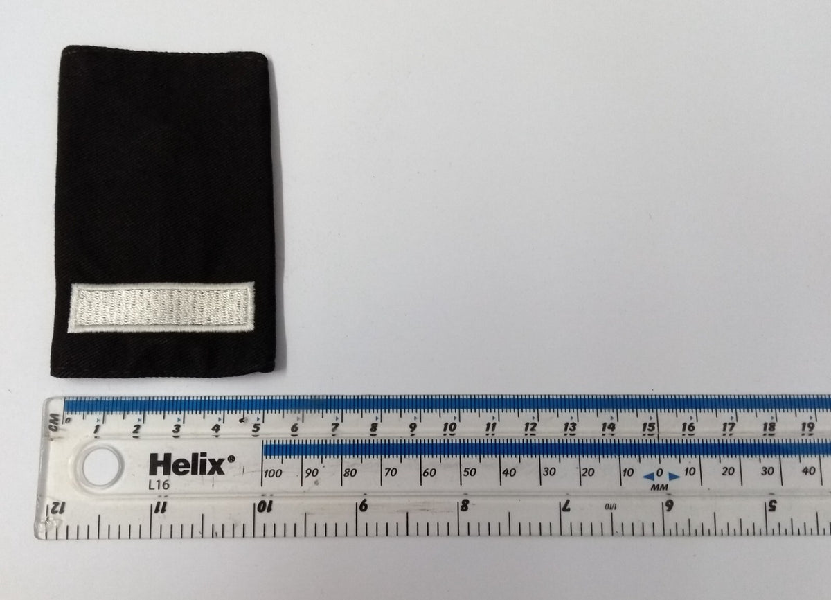 1 Bar Rank Slides Silver Bar on Black British Made Shoulder Sliders 1 Pair - NEW