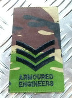 Woodland DPM Camo Armoured Engineers Rank Slides Assorted