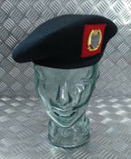Black Wool Beret H&S with Red Badge Tab and Bahrain Badge Military Issue Size 60cm