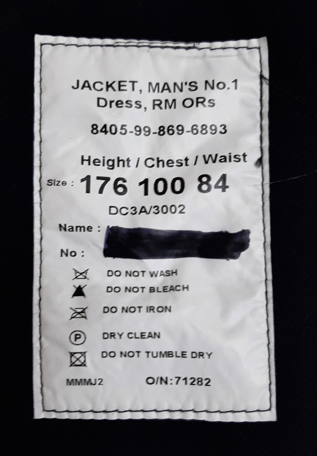 Royal Marines RM No1 Dress Jacket with RMP Buttons Sergeant Chevrons & Close Protection Arm Badge 100cm