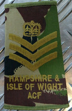 Army Rank Slide Hampshire & Isle of Wight IOW ACF Woodland DPM Camo