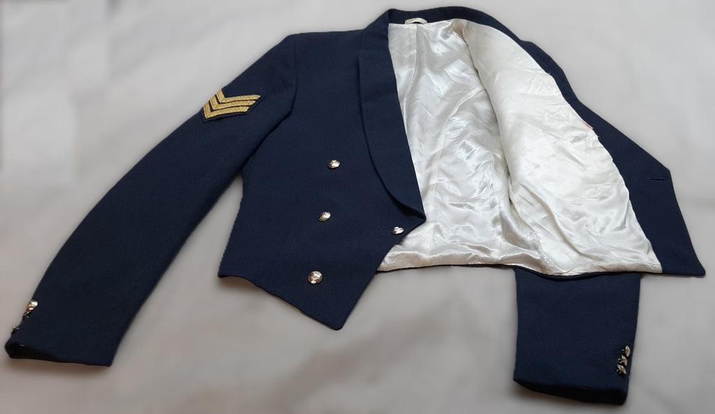 RAF Royal Air Force Mess Dress Jacket Blue Grey Complete Buttons & Arm Badge 43in Chest