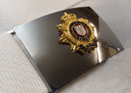 RLC Royal Logistic Corps White Courlene Parade Belt with Insignia Buckle Genuine Issue Waist 42"