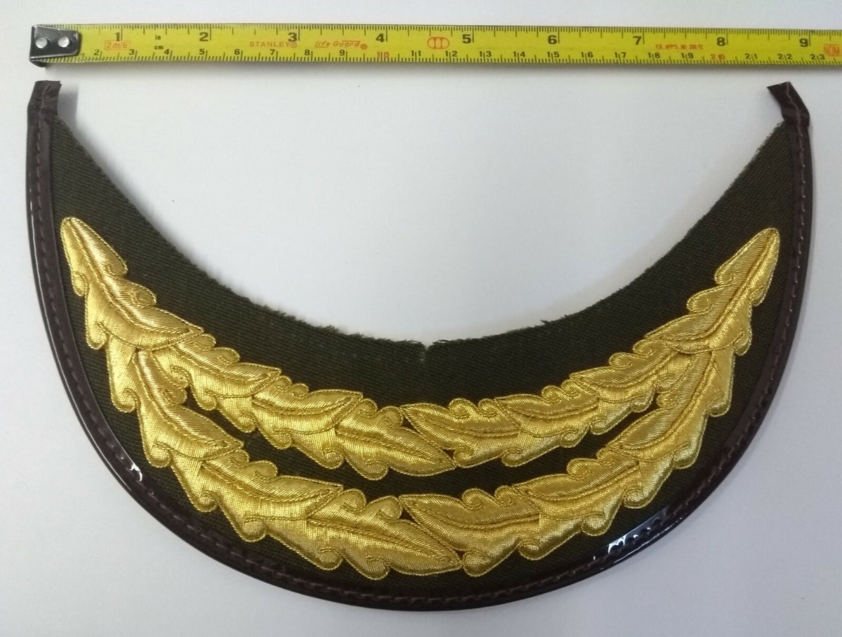 Olive Officers Hat Peak 2 Row Gold Oak Leaf Scrambled Egg Visor Genuine British Made PK27