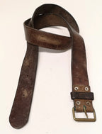 Swedish Army Unique Vintage Brown Leather Trouser Belt - All Sizes Lot2