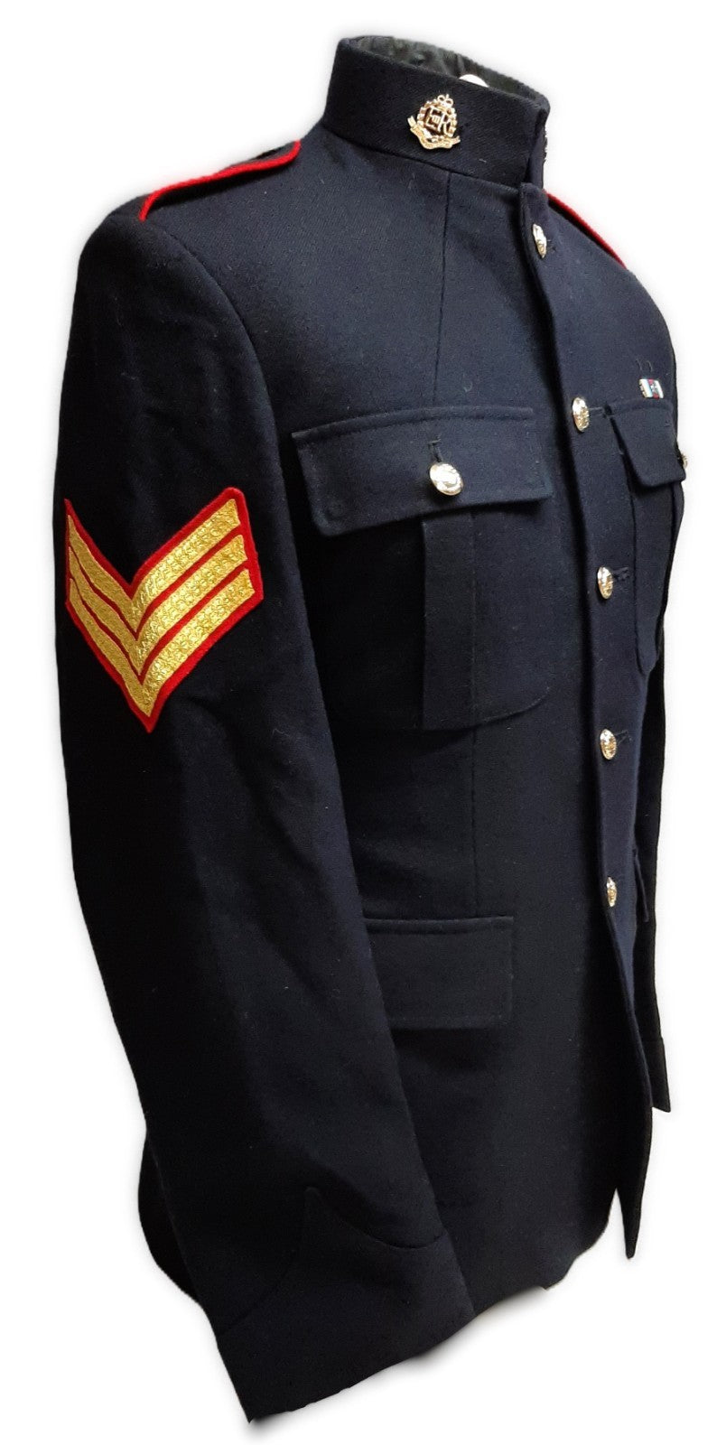Royal Marines RM No1 Dress Jacket with RMP Buttons Sergeant Chevrons & Close Protection Arm Badge 100cm