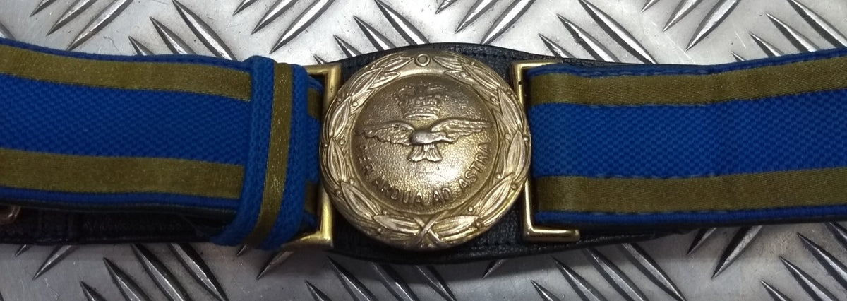 RAF Royal Air Force Officers Ceremonial Belt Per Ardua Ad Astra Buckle No Slings 29"-35"